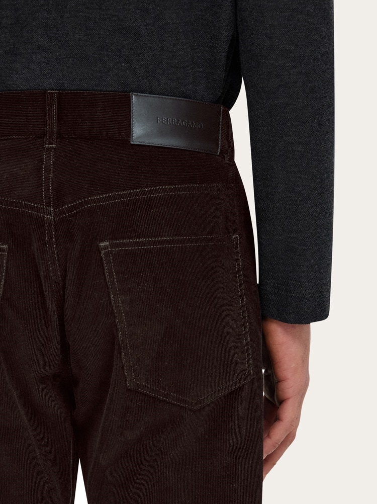 ボトムスその他 Salvatore Ferragamo Dark Brown Corduroy Flared Pant SALVATORE FERRAGAMO DARK BROWN CORDUROY FLARED PANT