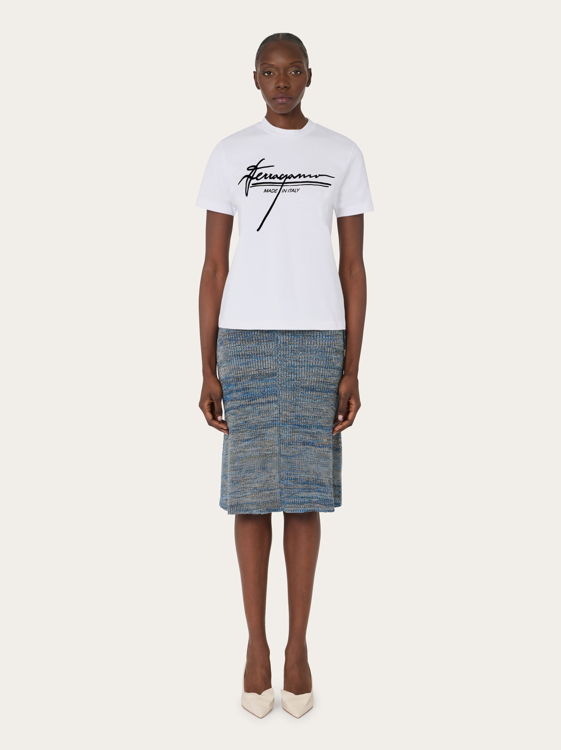 T-shirt with signature detail - Women | Ferragamo