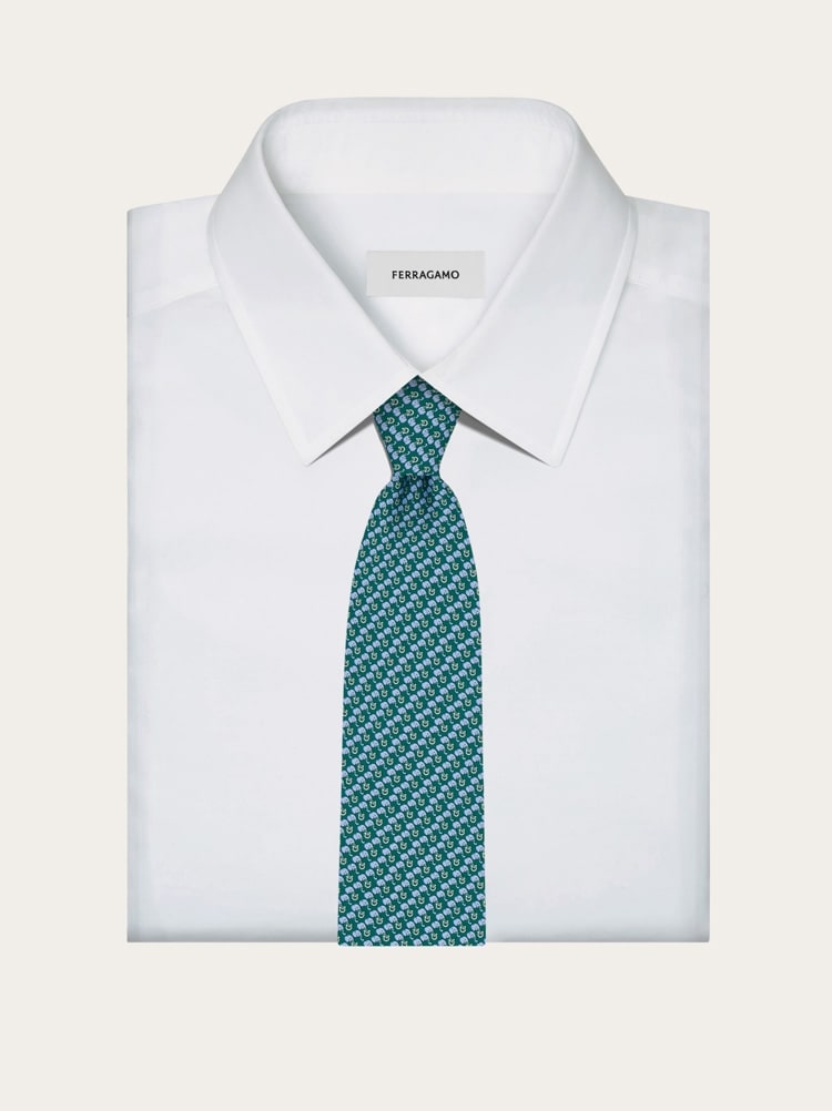 Elephant print silk tie Gallery image 4