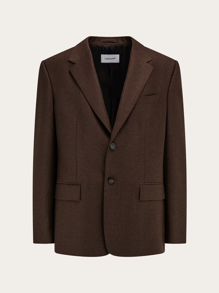Blazer à simple boutonnage en flanelle Gallery image 1
