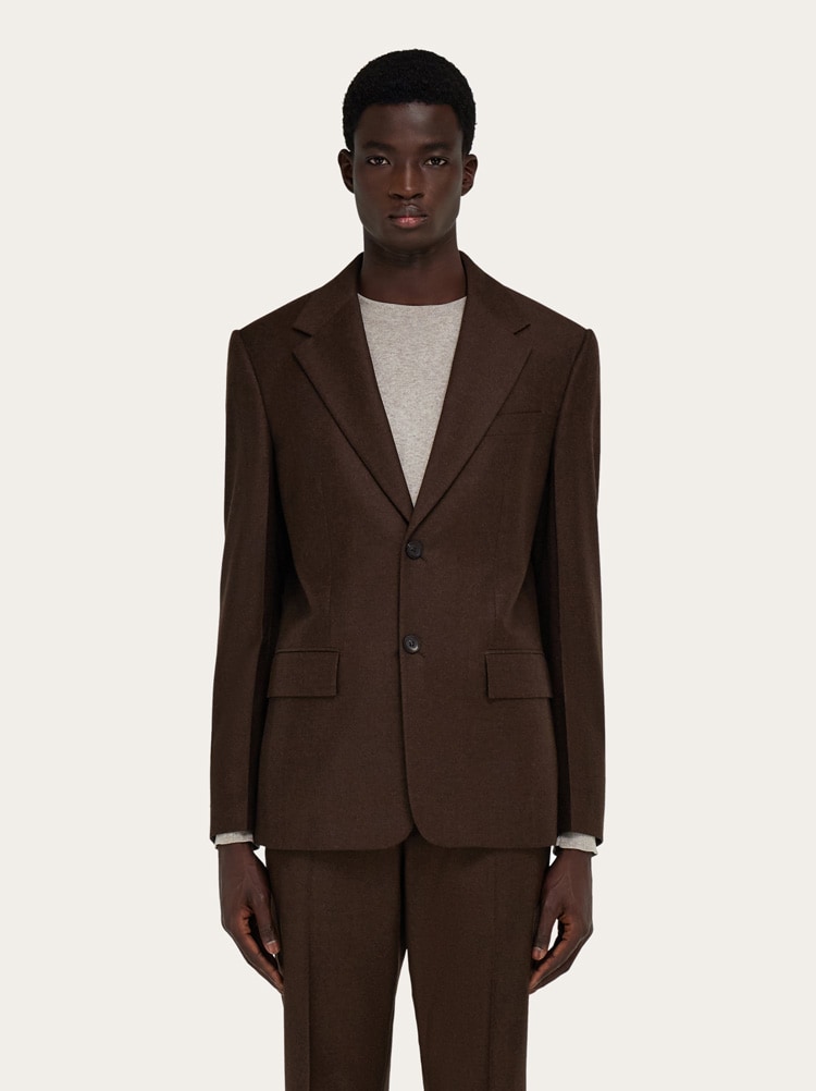 Blazer à simple boutonnage en flanelle Gallery image 2