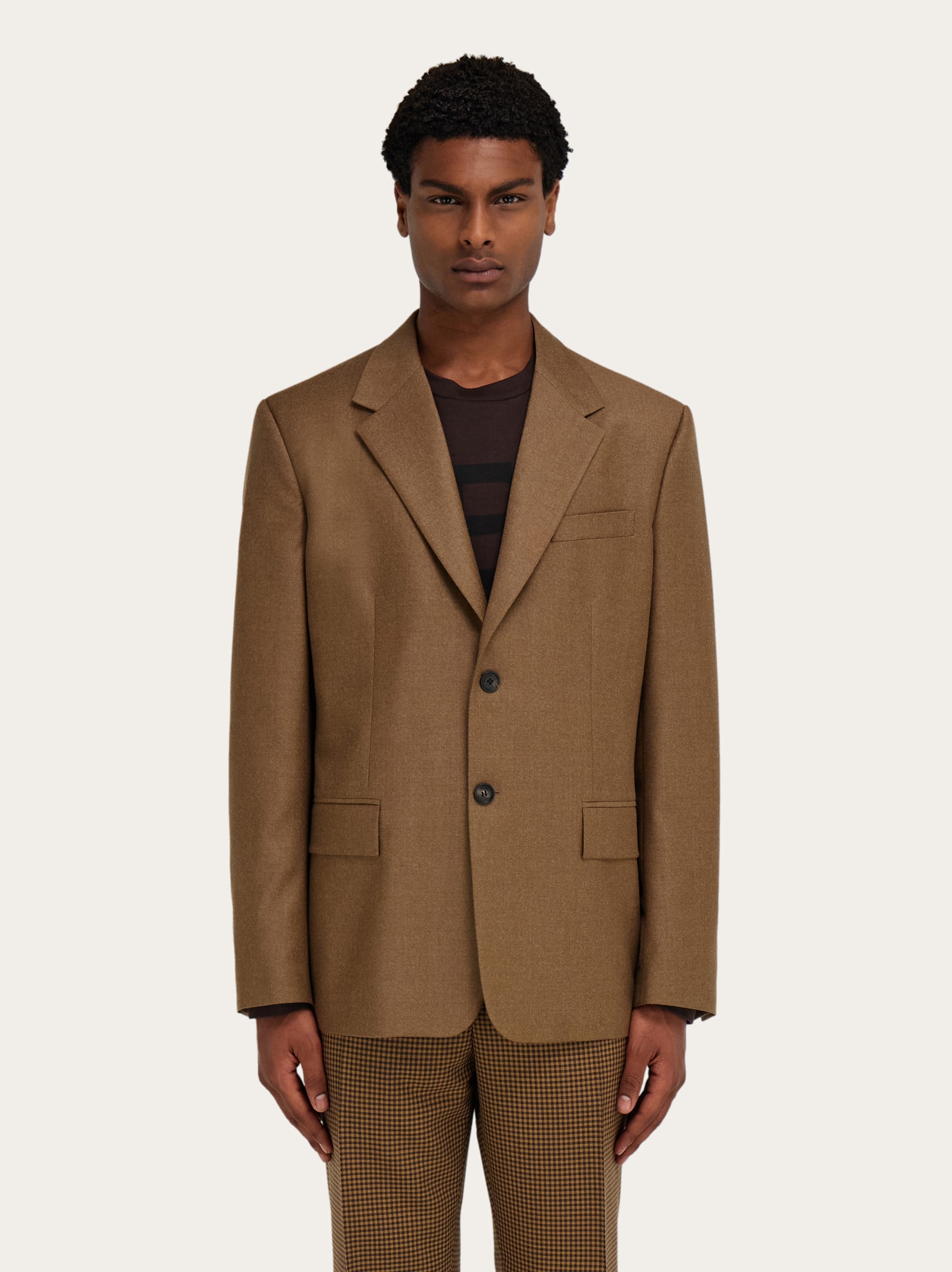 ブラウン スリムフィット ブレザーセット シングルブレストジャケット - メンズ | Ferragamo