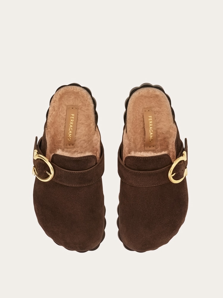Gancini clog with rippled sole detail Gallery image 3