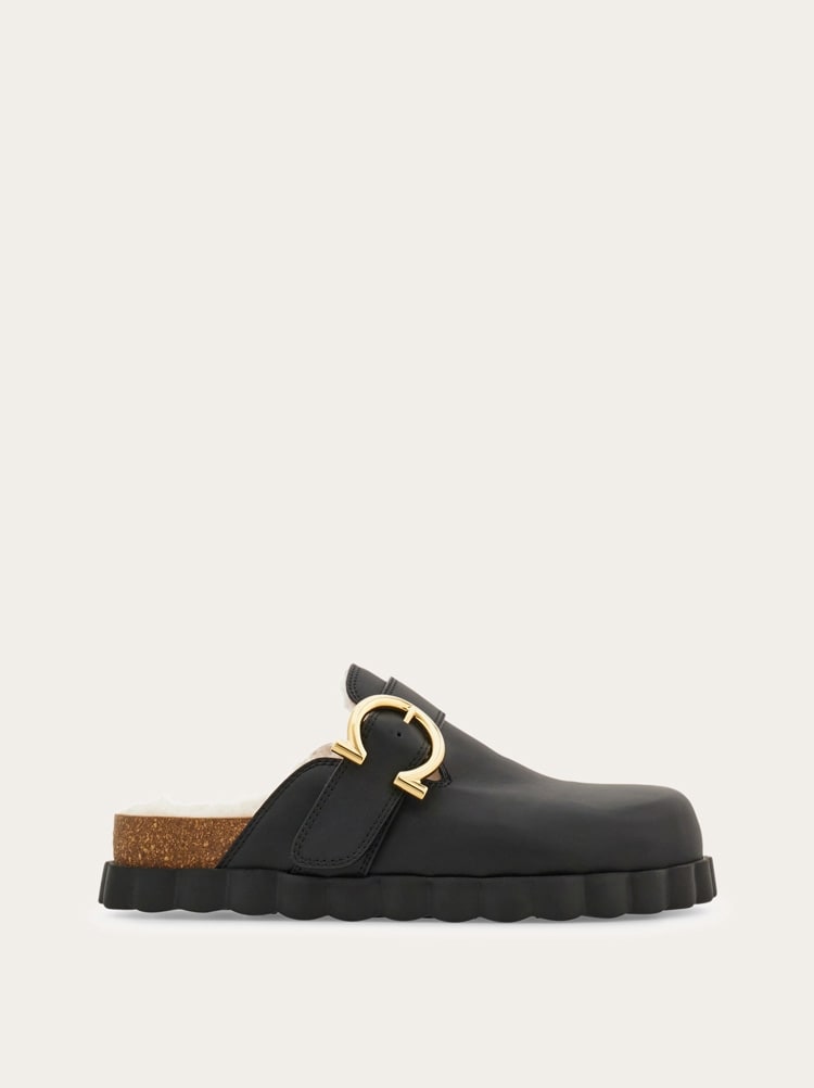 Gancini clog with rippled sole detail Gallery image 1
