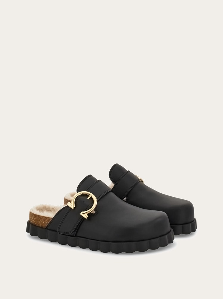 Gancini clog with rippled sole detail Gallery image 2