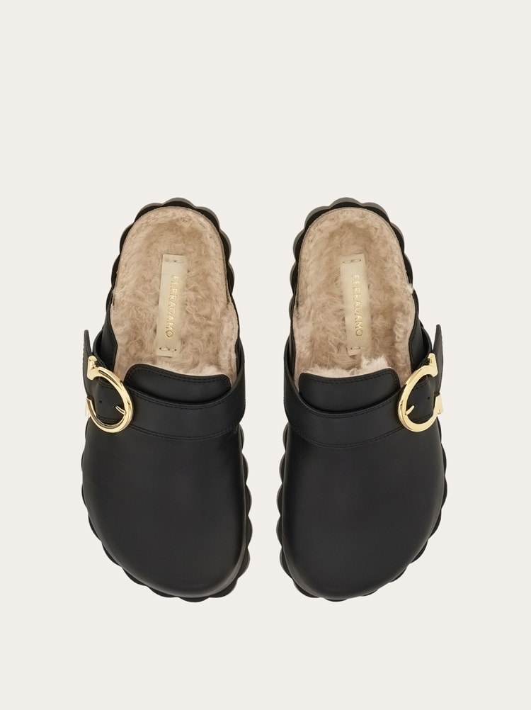Gancini clog with rippled sole detail Gallery image 3