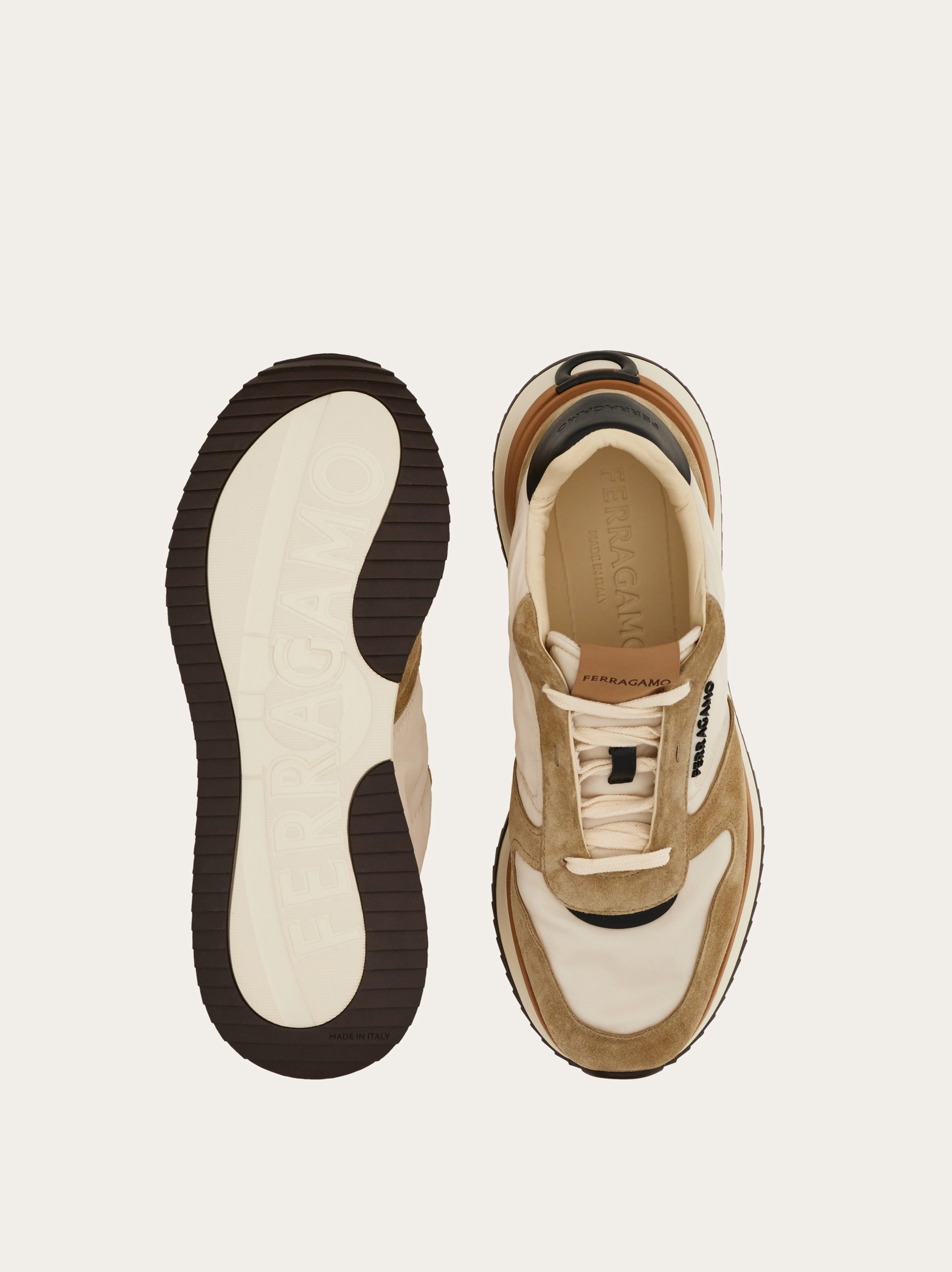 Ferragamo スニーカー 黒/ベージュ Low cut sneaker - Men | Ferragamo