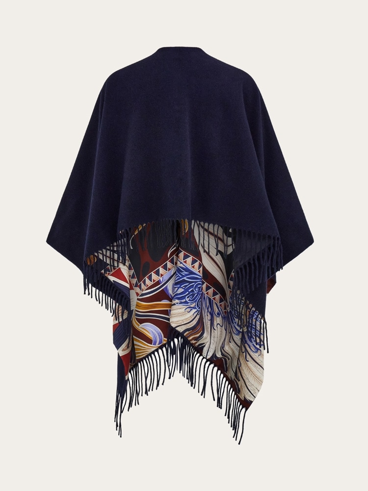 Cashmere and silk reversible cape - Women | Ferragamo