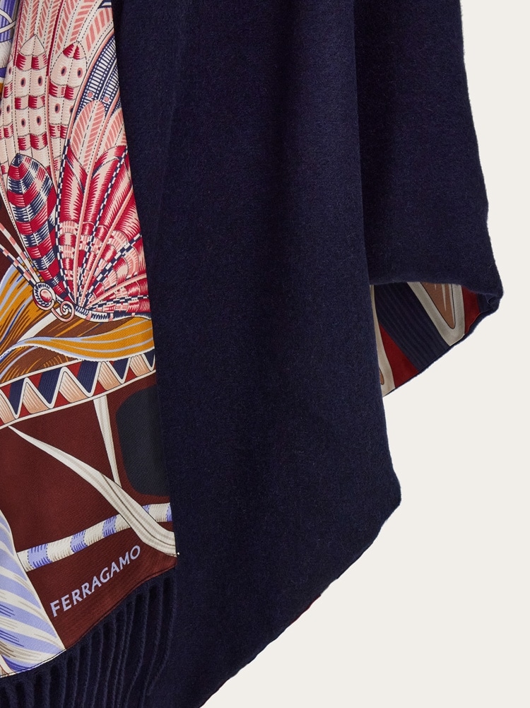 Cashmere and silk reversible cape Gallery image 5