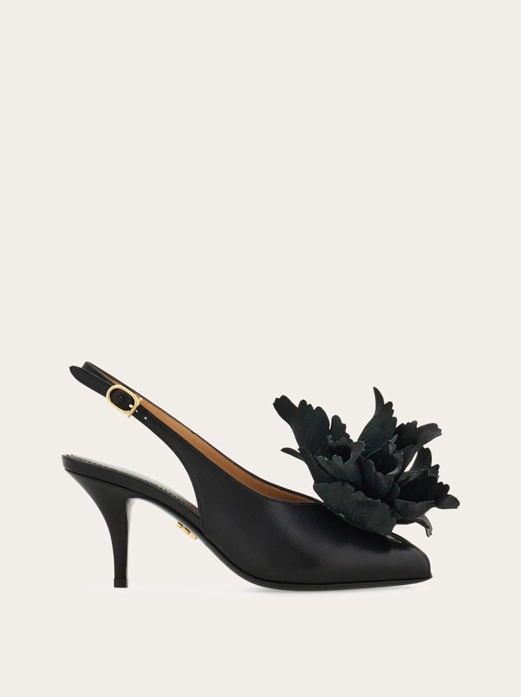 Flower embellished slingback Gallery image 1