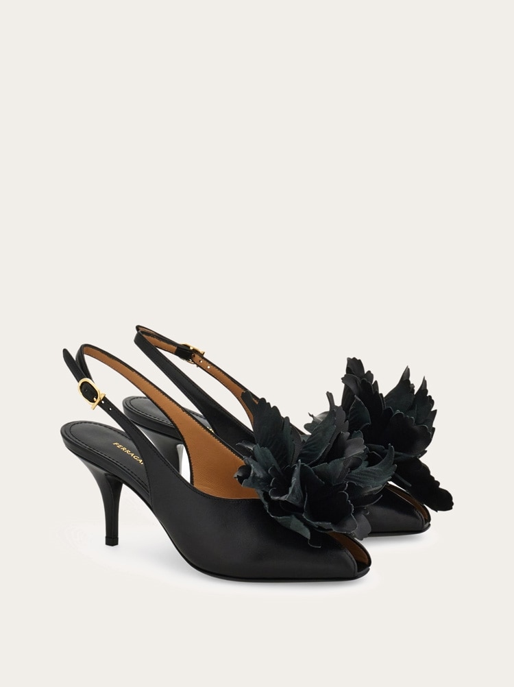 Flower embellished slingback Gallery image 2