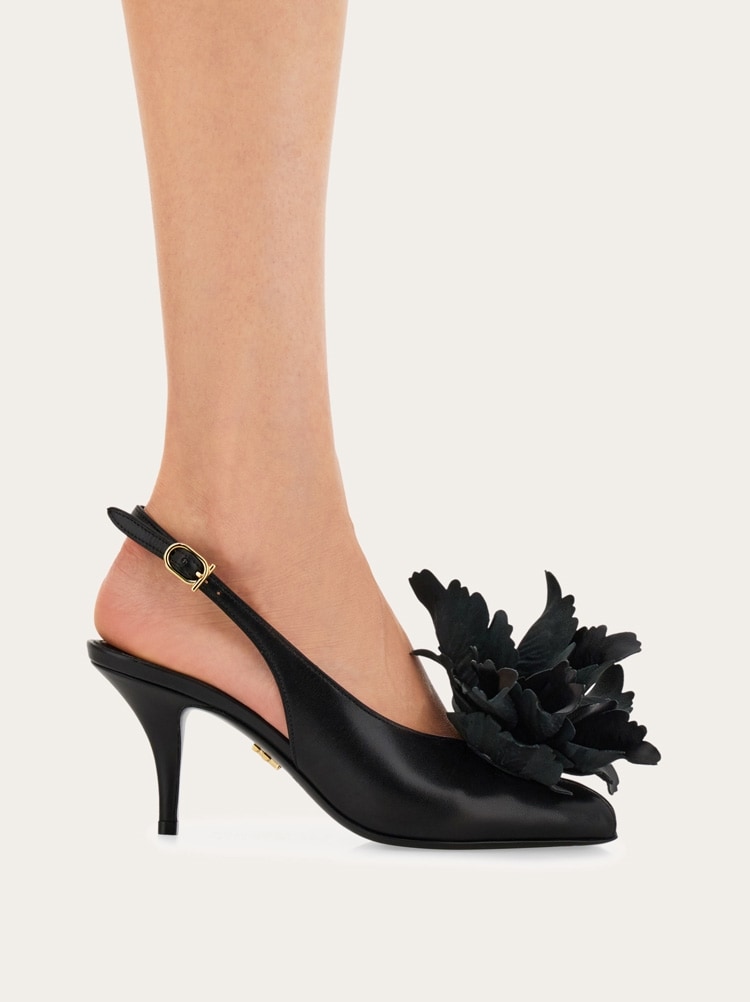Flower embellished slingback Gallery image 4