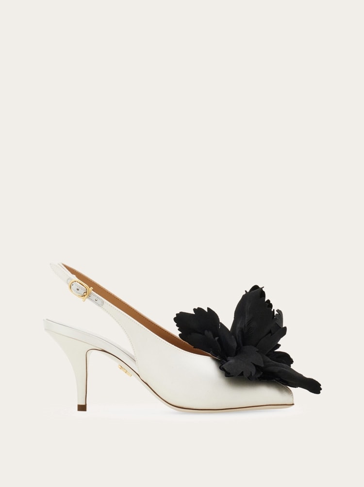 Flower embellished slingback Gallery image 1