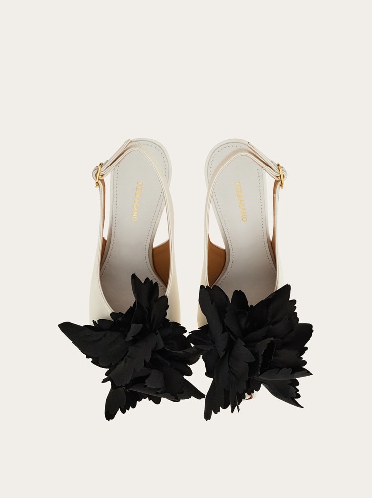 Flower embellished slingback Gallery image 3