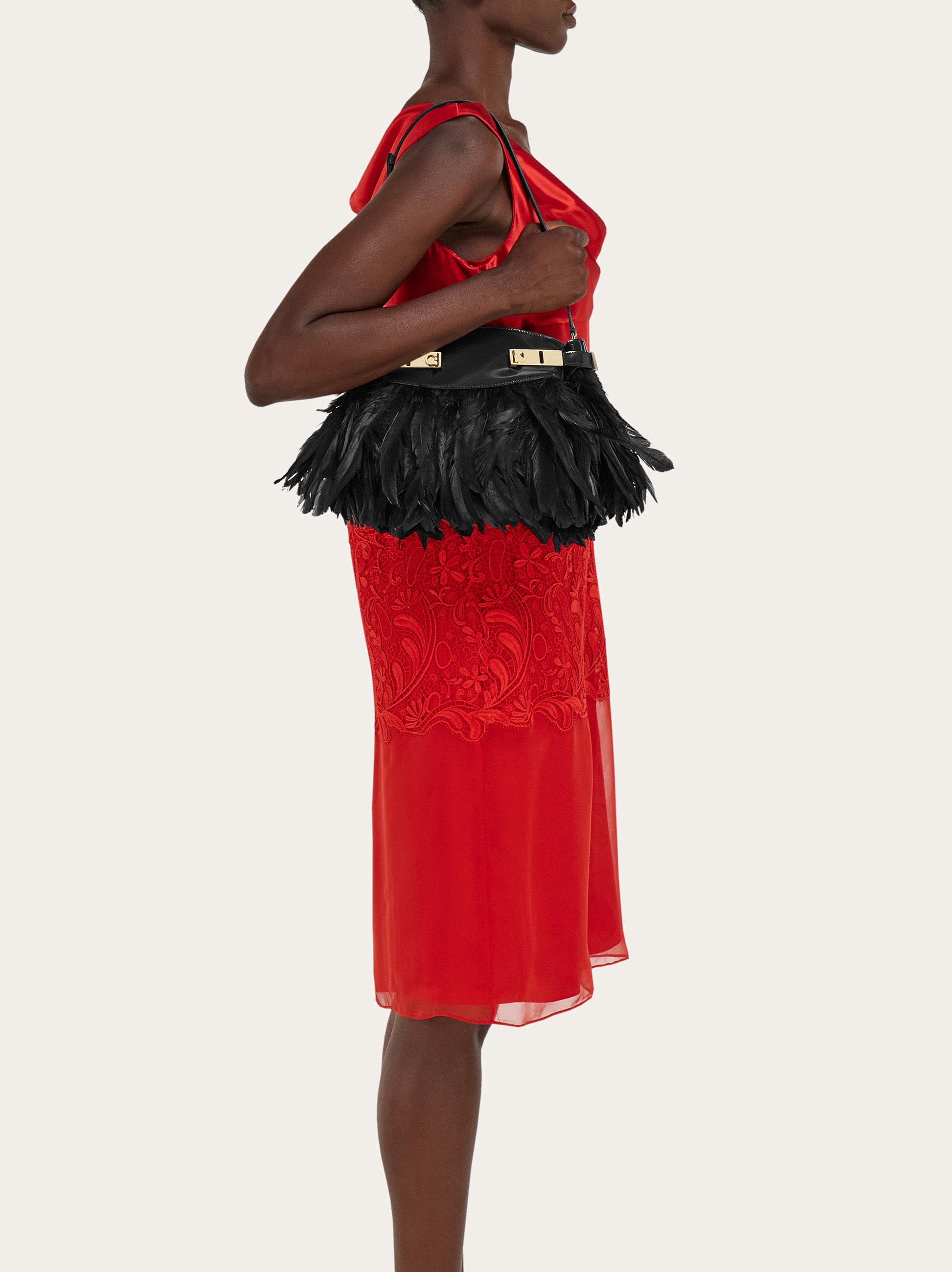 Hug soft crossbody bag with feathers (XS) - Employee Privilege