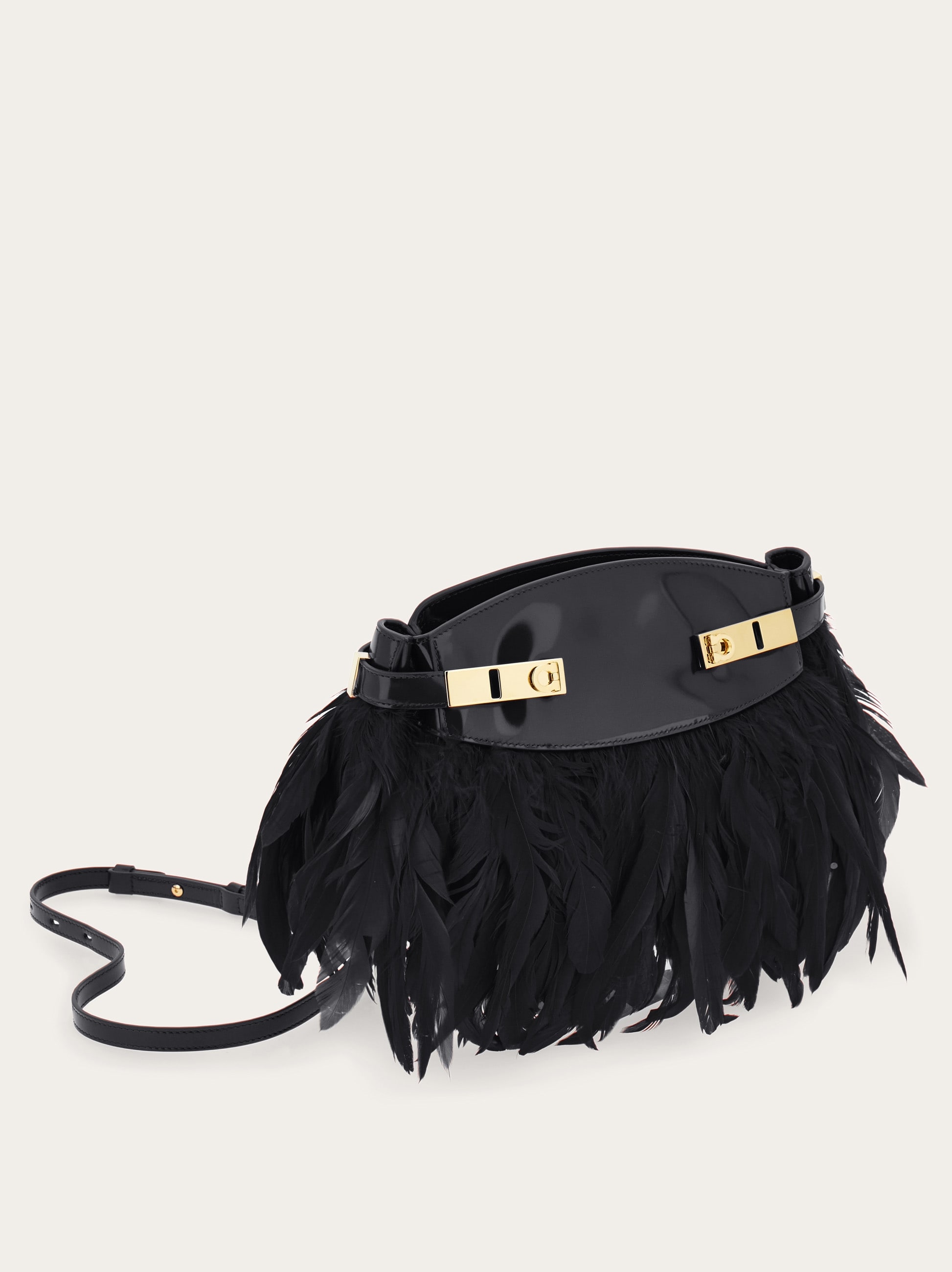 Hug soft crossbody bag with feathers (XS) - Women | Ferragamo Hug soft crossbody bag with feathers (XS) - Women | Ferragamo