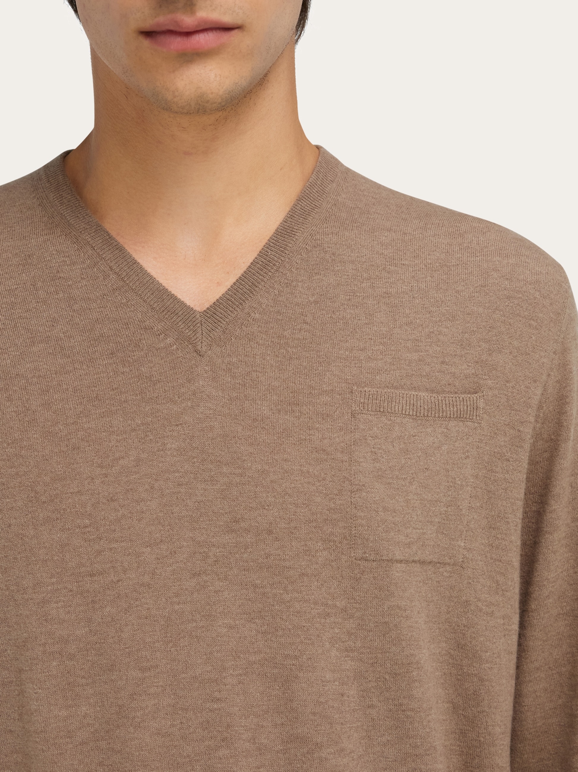 V-neck sweater with pocket detail - Men | Ferragamo
