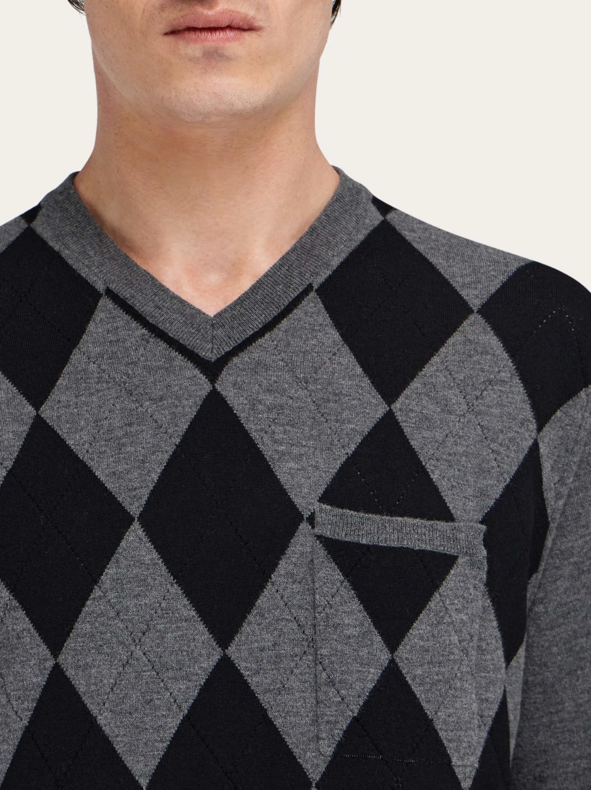 Salvatore Ferragamo ヴァージンウール ニット S V-neck sweater - Men