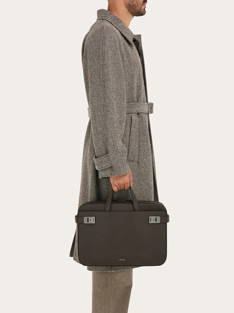 Briefcase with Gancini buckles (M) Gallery image 1