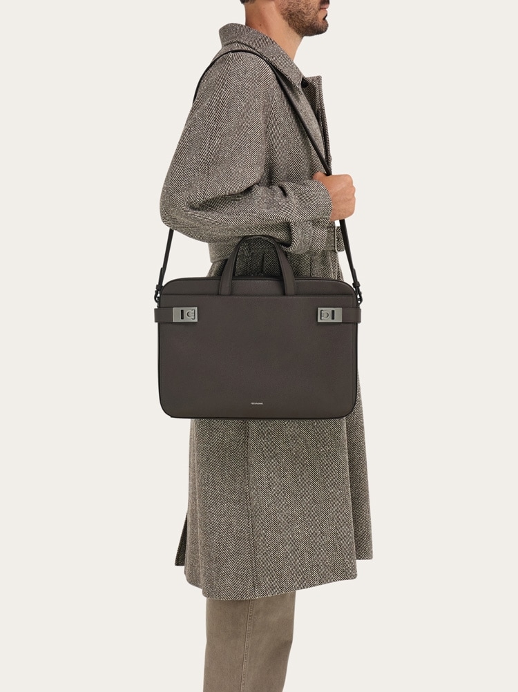 Briefcase with Gancini buckles (M) Gallery image 2
