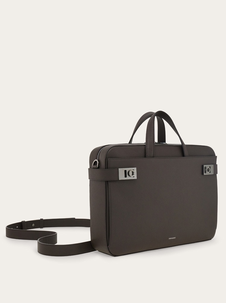 Briefcase with Gancini buckles (M) Gallery image 5