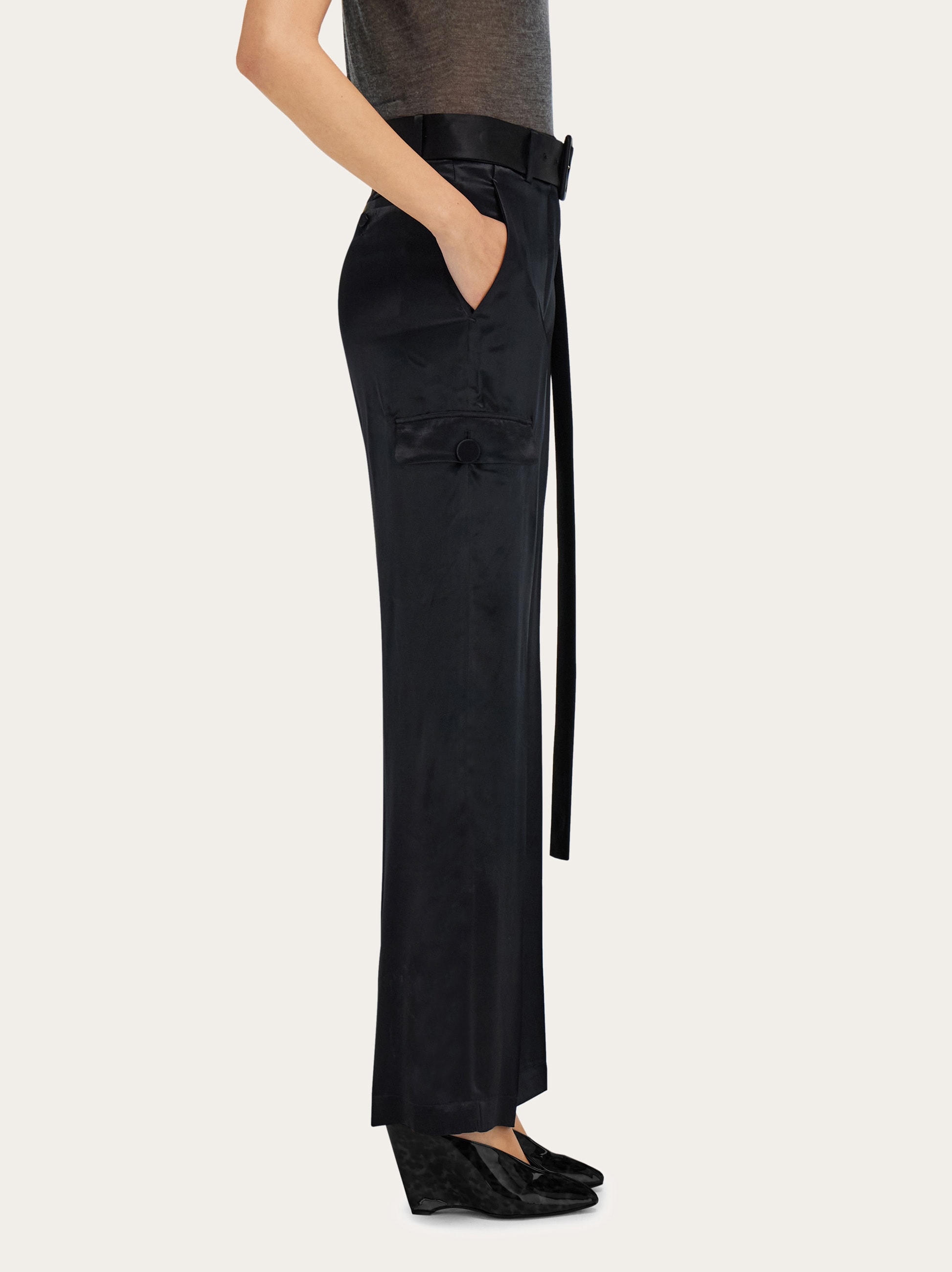 Satin cargo trouser - Women | Ferragamo