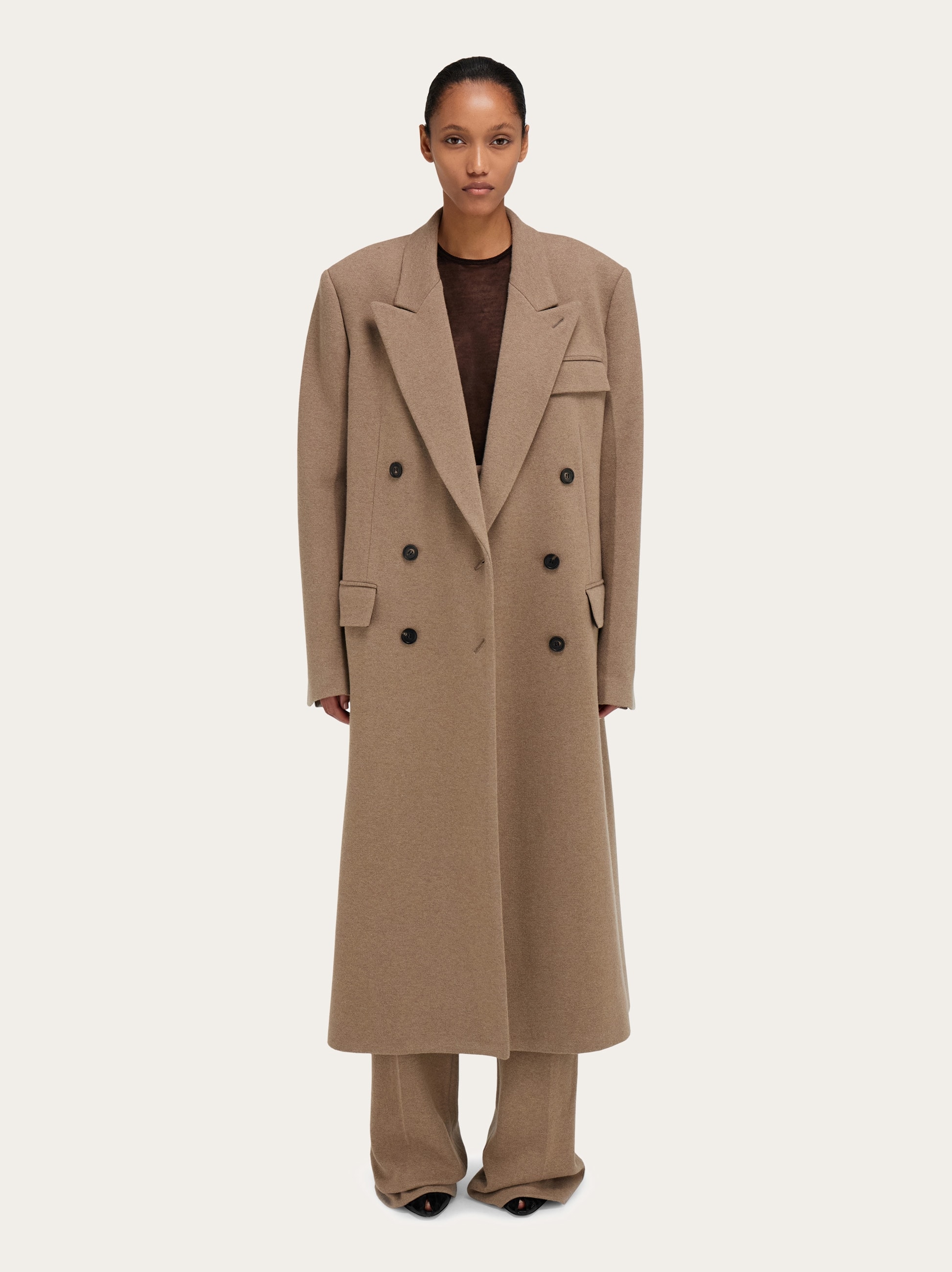 Oversize coat in jersey - Women | Ferragamo