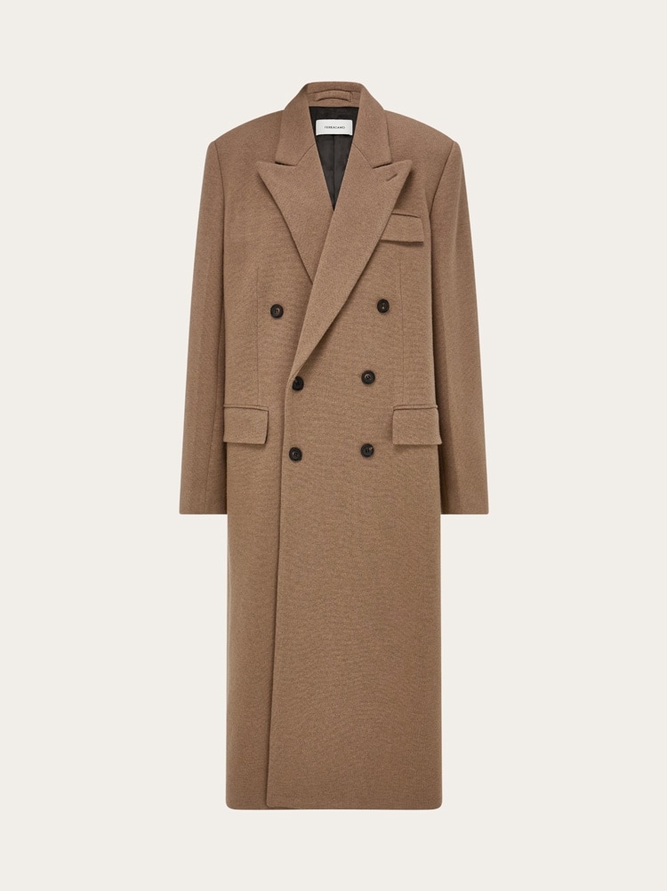 Jersey interlock double breasted coat Gallery image 1