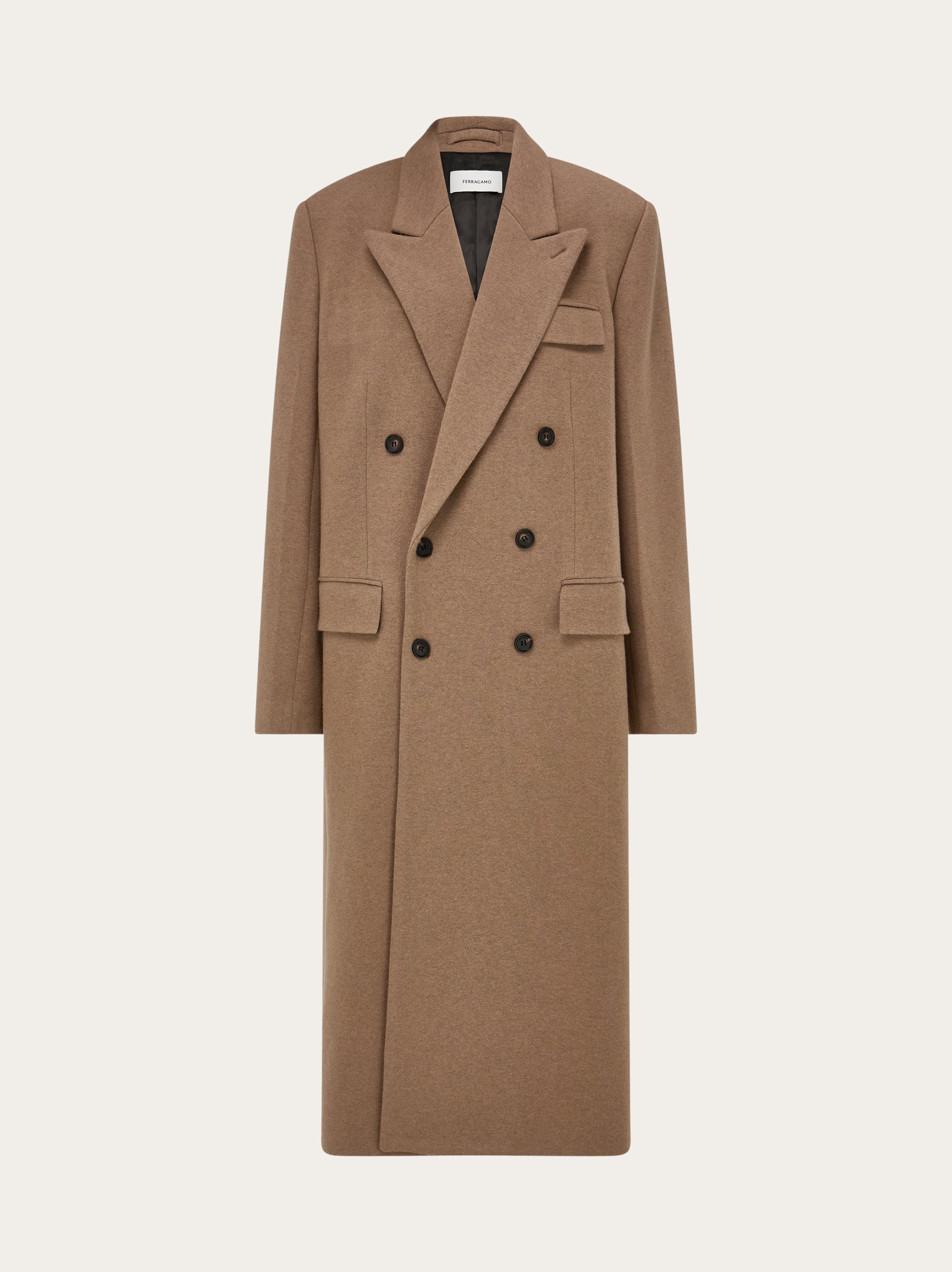 Salvatore Ferragamoフェラガモ チェスターコート 48ベージュ 中古・古着通販】Salvatore Ferragamo (サルヴァトーレ フェラガモ