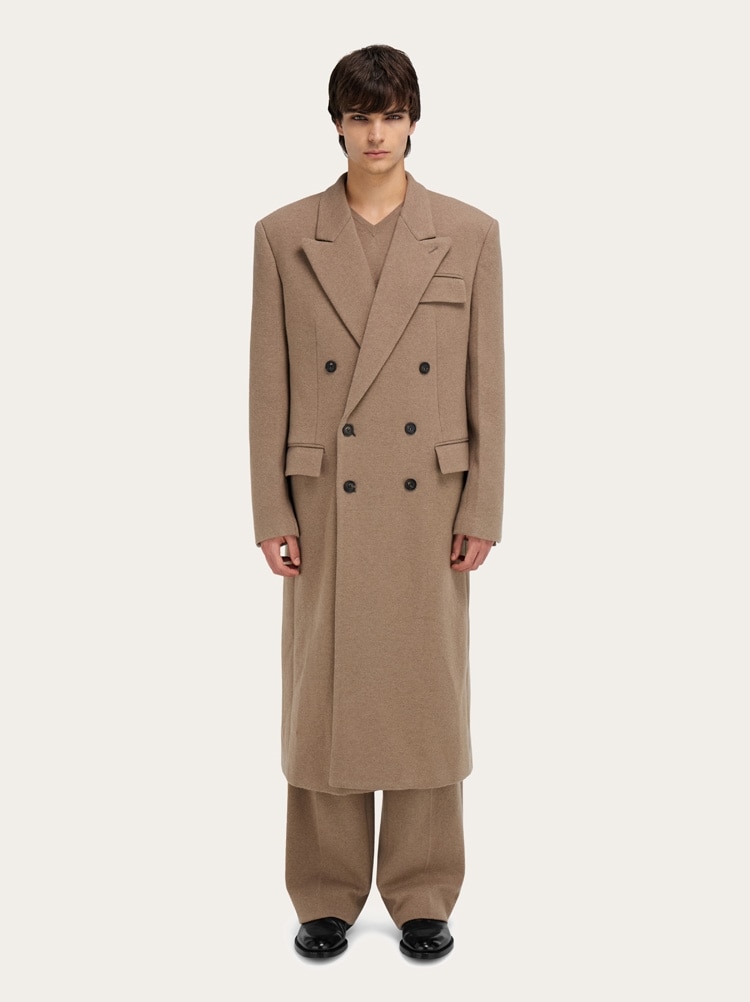 Jersey interlock double breasted coat Gallery image 2