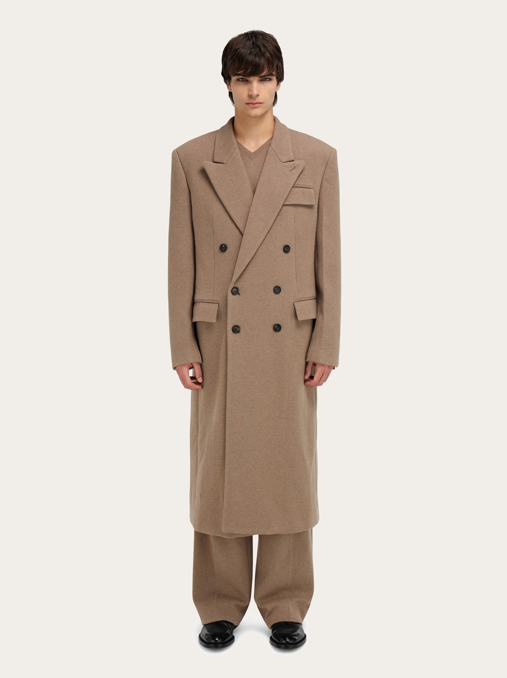 Jersey interlock double breasted coat - Men | Ferragamo