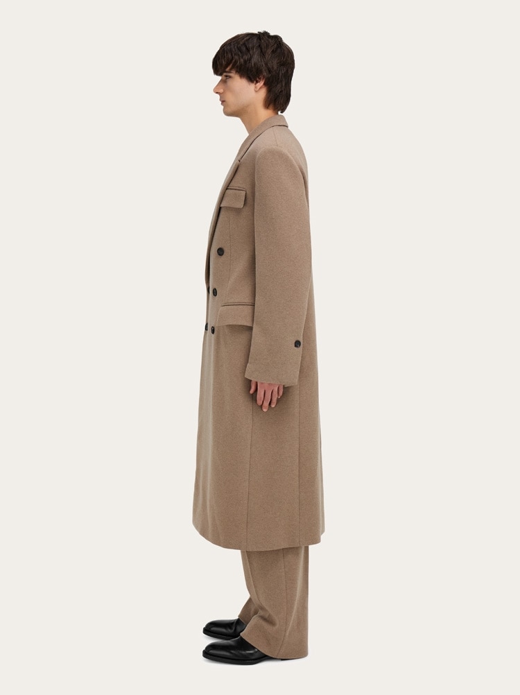 Jersey interlock double breasted coat Gallery image 3