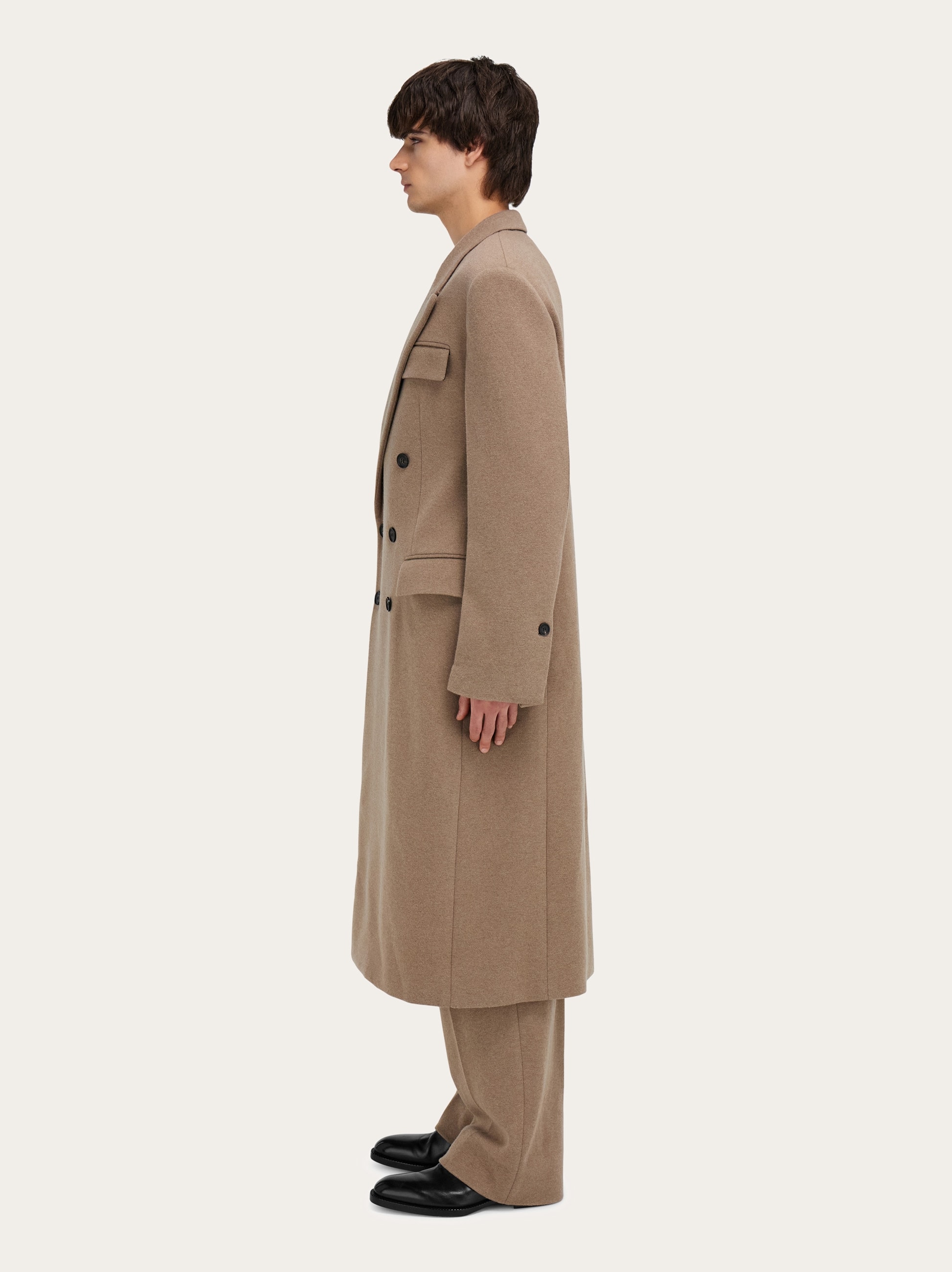 Jersey interlock double breasted coat - Men | Ferragamo