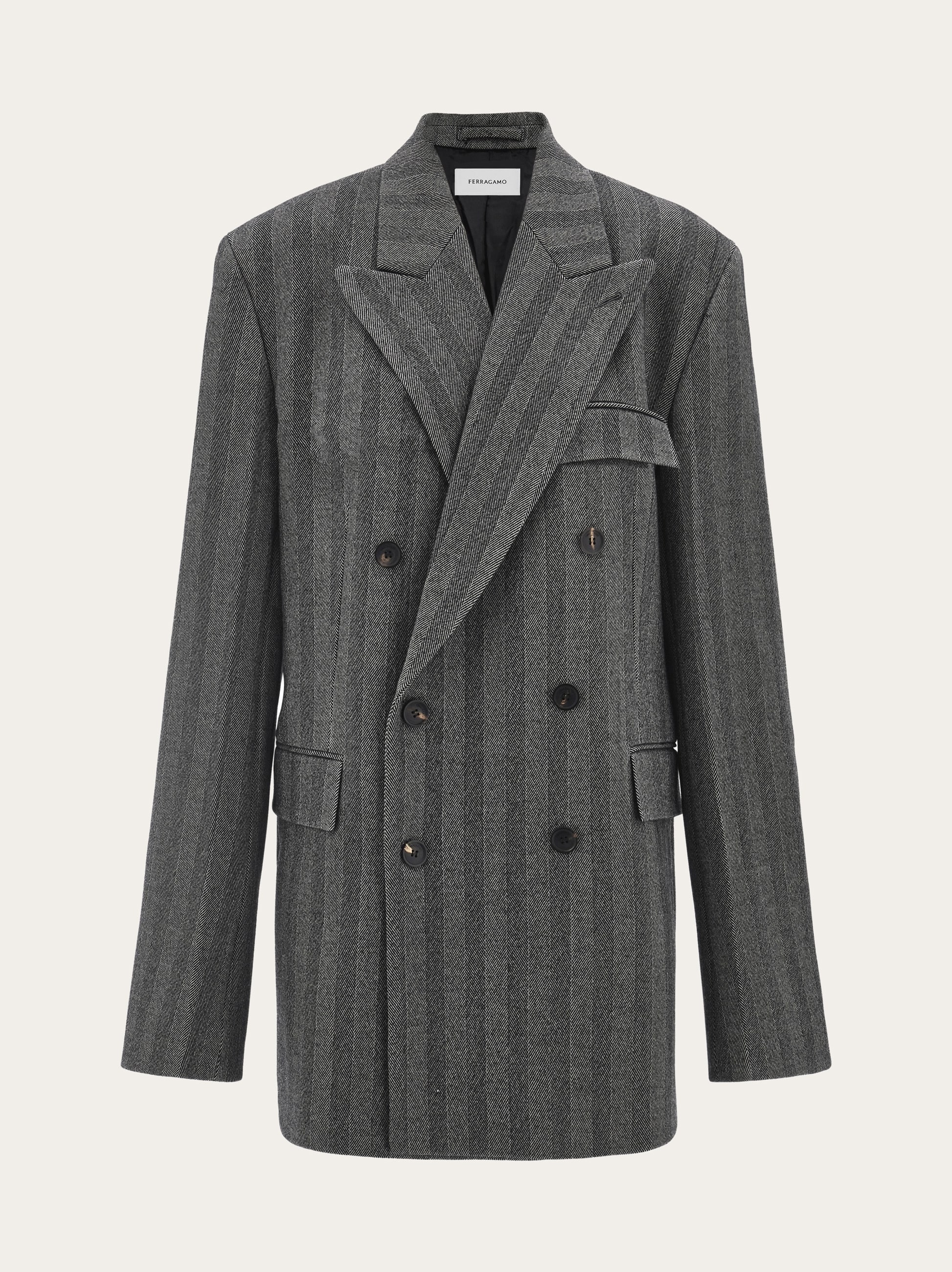 フェラガモ　ジャケット Double breasted chevron blazer - Men | Ferragamo