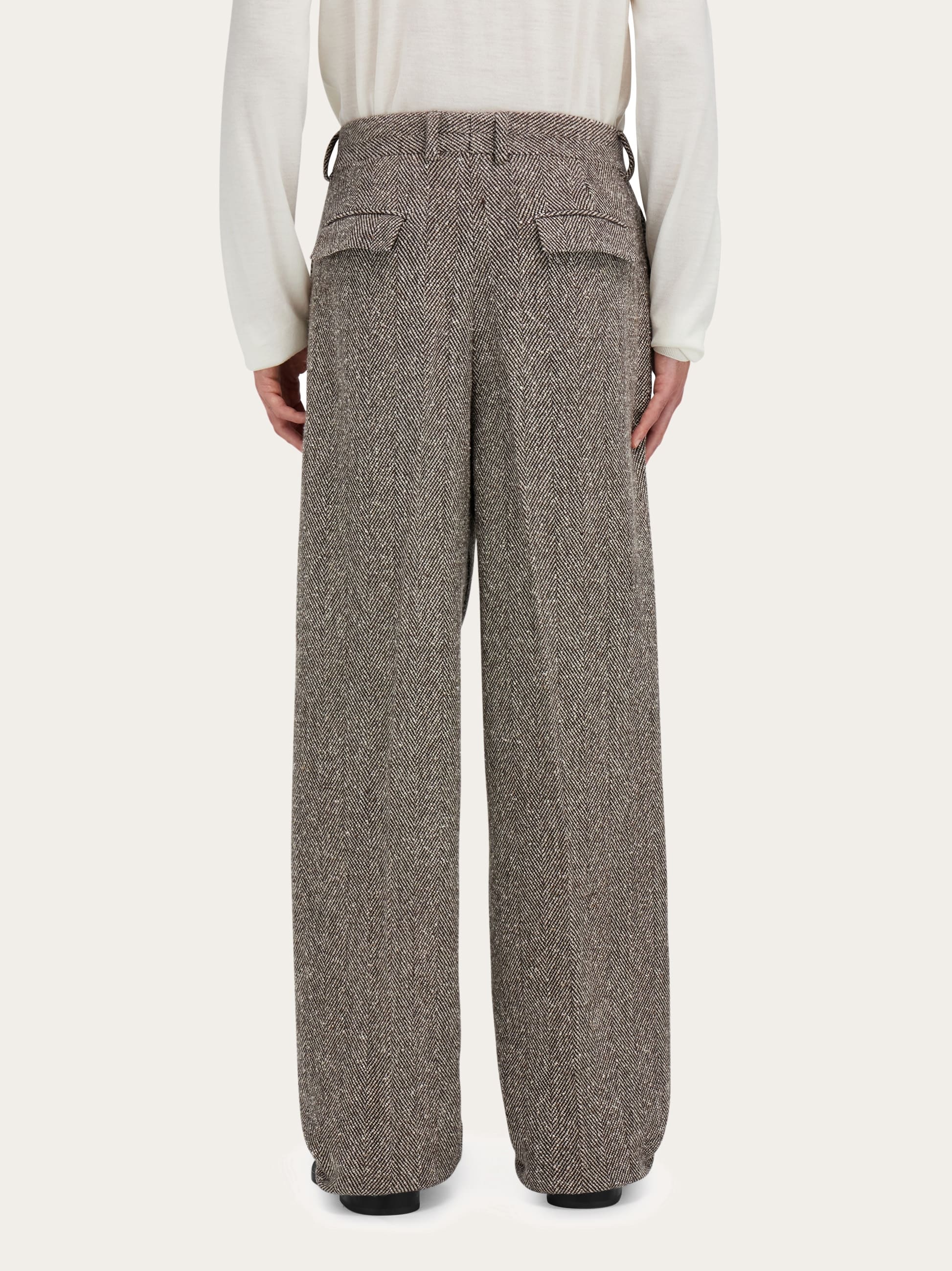 Wide legged chevron trouser - Men | Ferragamo