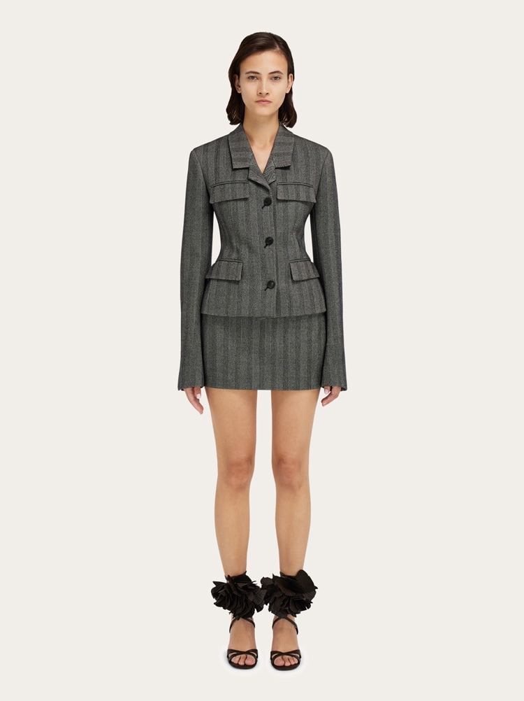 Single breasted blazer in chevron Gallery image 6