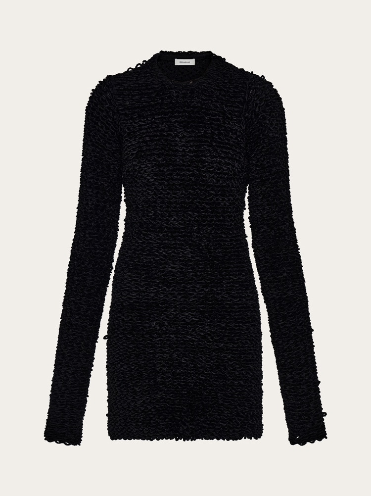 Astrakhan effect short dress Gallery image 1