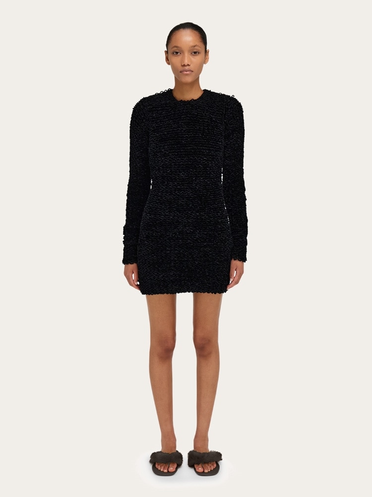 Astrakhan effect short dress Gallery image 2