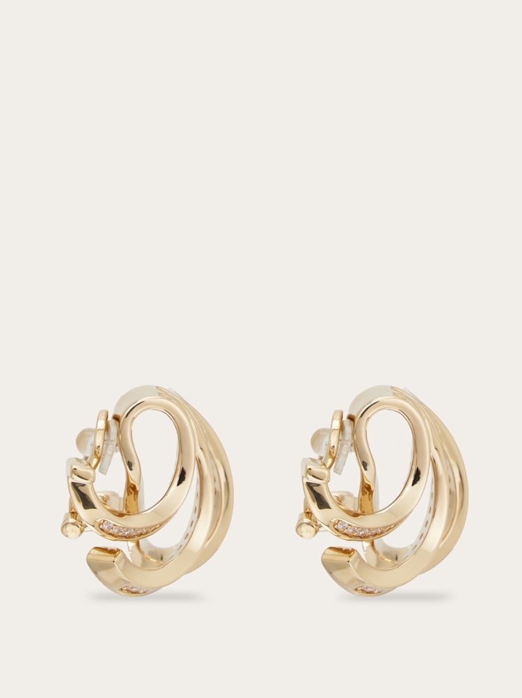Triple Gancini earrings with crystals Gallery image 3