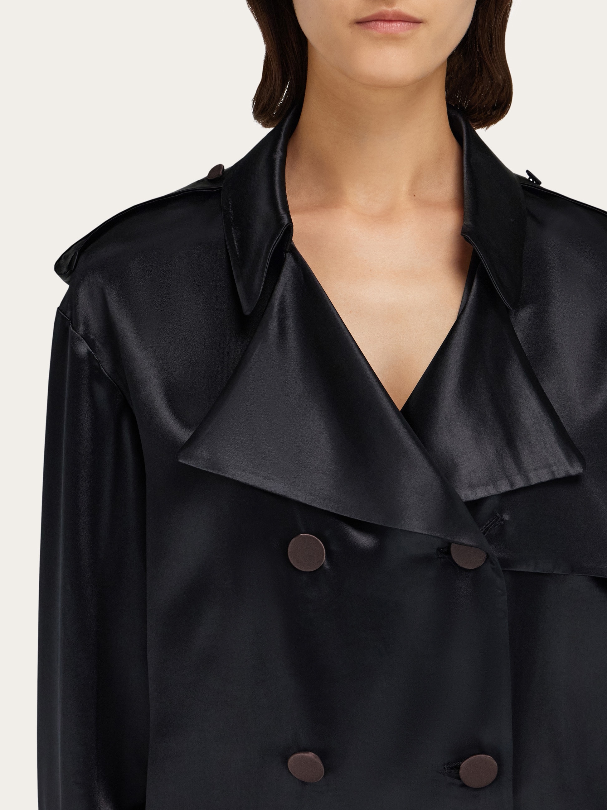 Short satin trench - Women | Ferragamo