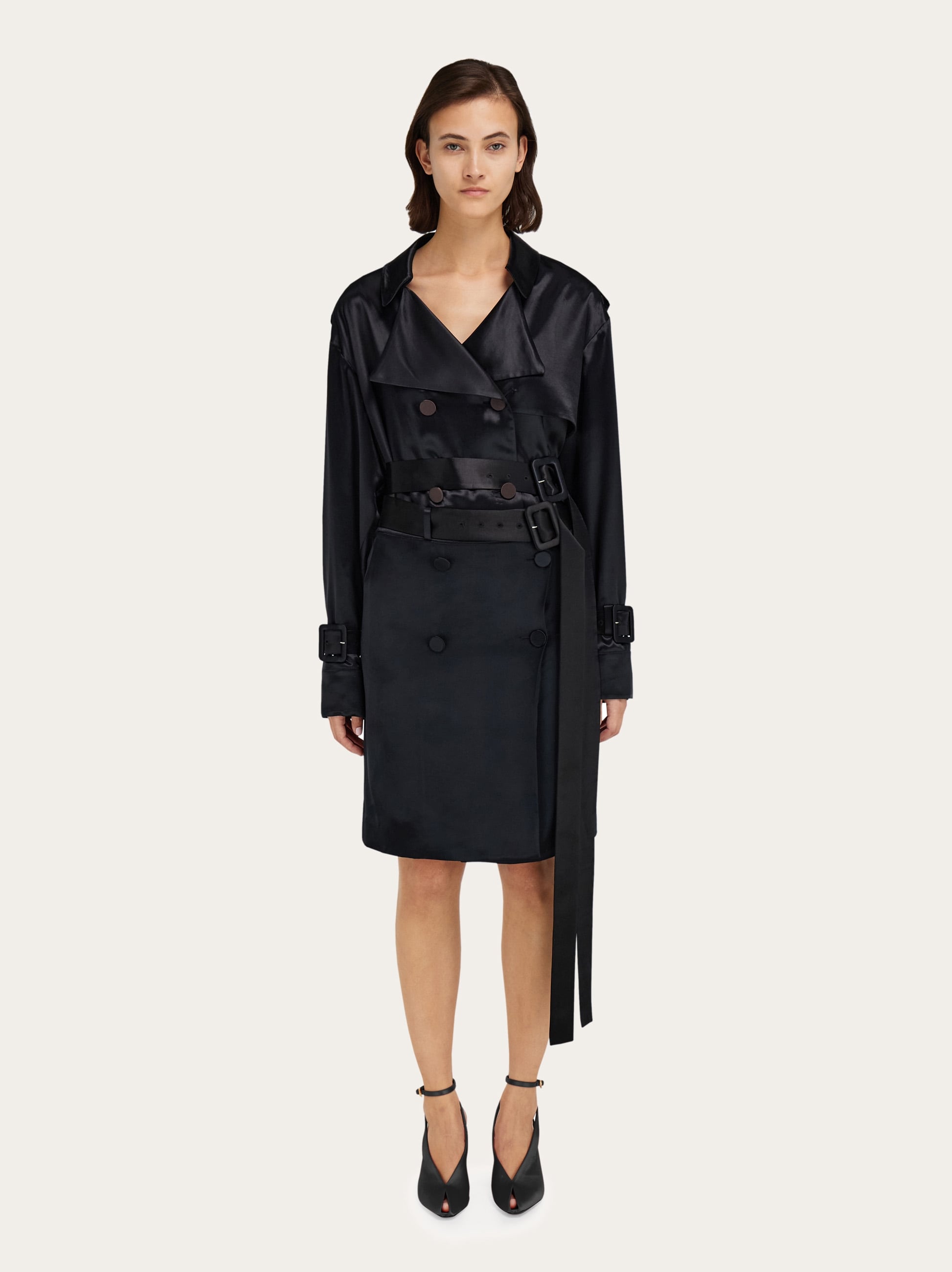 Short satin trench - Women | Ferragamo