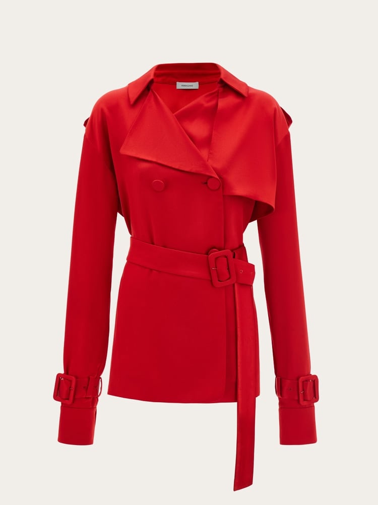 Short satin trench Gallery image 1