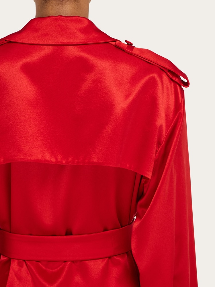 Short satin trench Gallery image 8