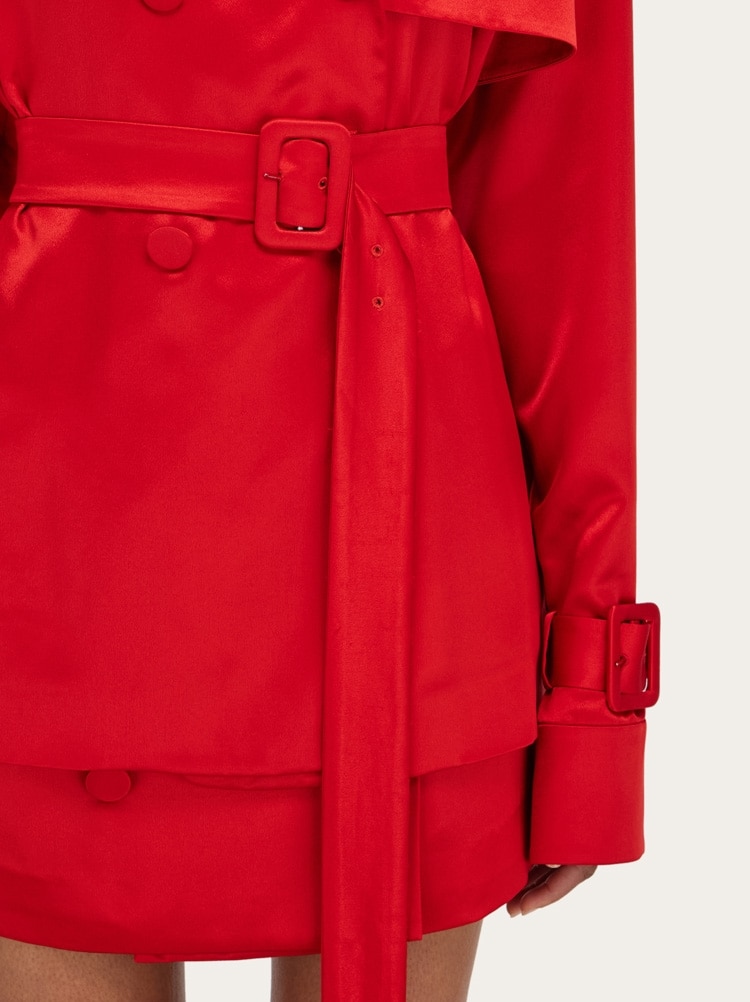 Short satin trench Gallery image 7