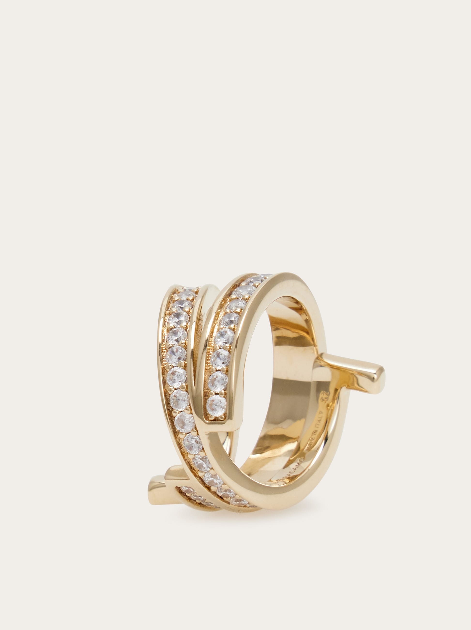 フェラガモ　ガンチーニ　リング・イエローゴールドにダイヤモンド装飾 リング フェラガモ ガンチーニ リング・イエローゴールドにダイヤモンド装飾