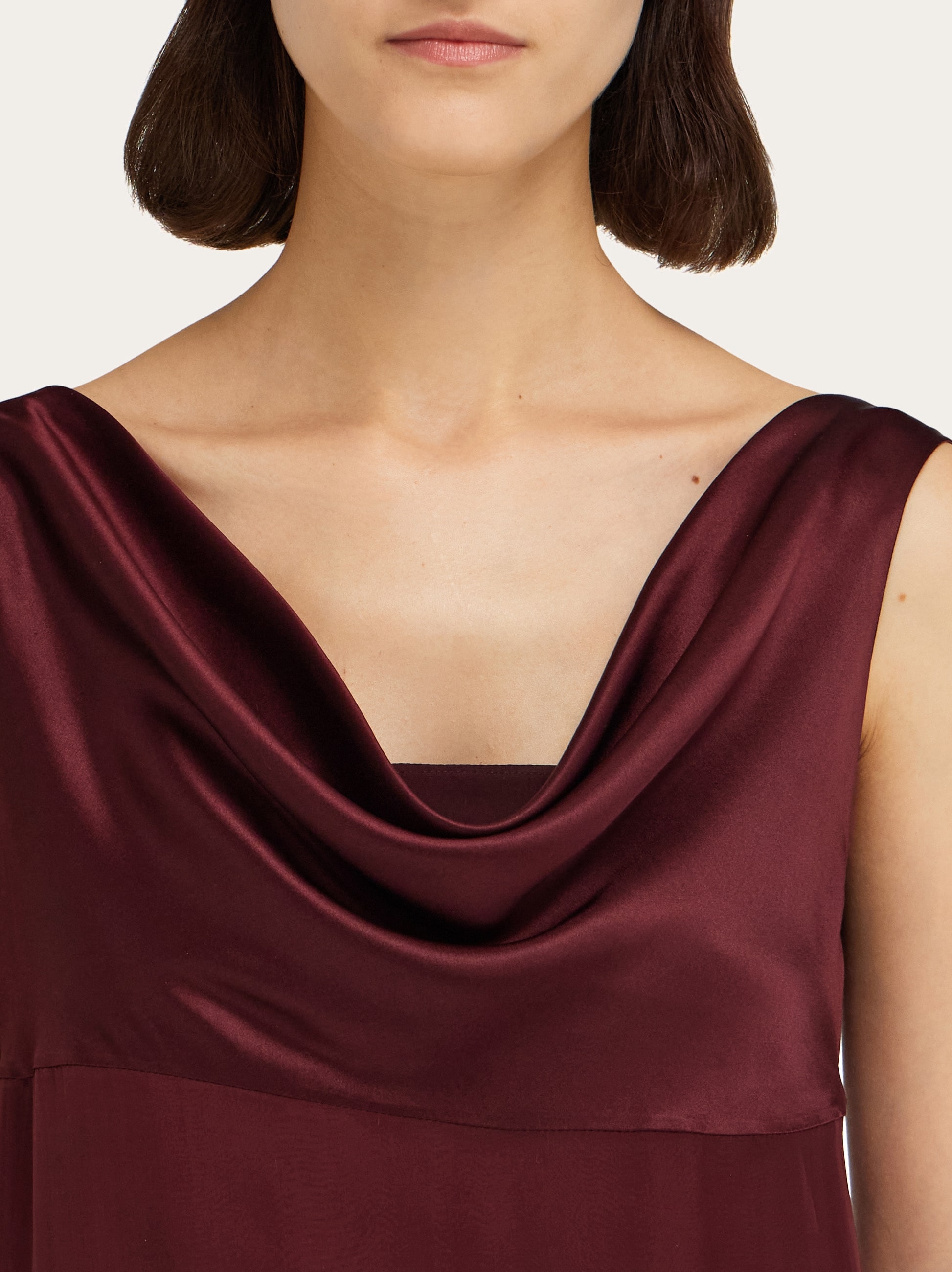 Silk dress with drape detail - Women | Ferragamo