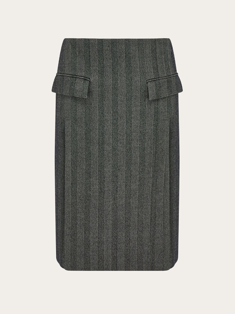 Chenille pencil skirt with double slit Gallery image 1