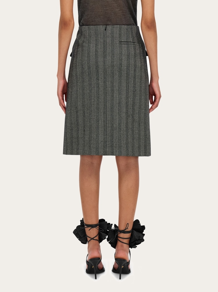 Chenille pencil skirt with double slit Gallery image 4
