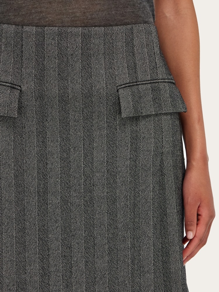 Chenille pencil skirt with double slit Gallery image 5
