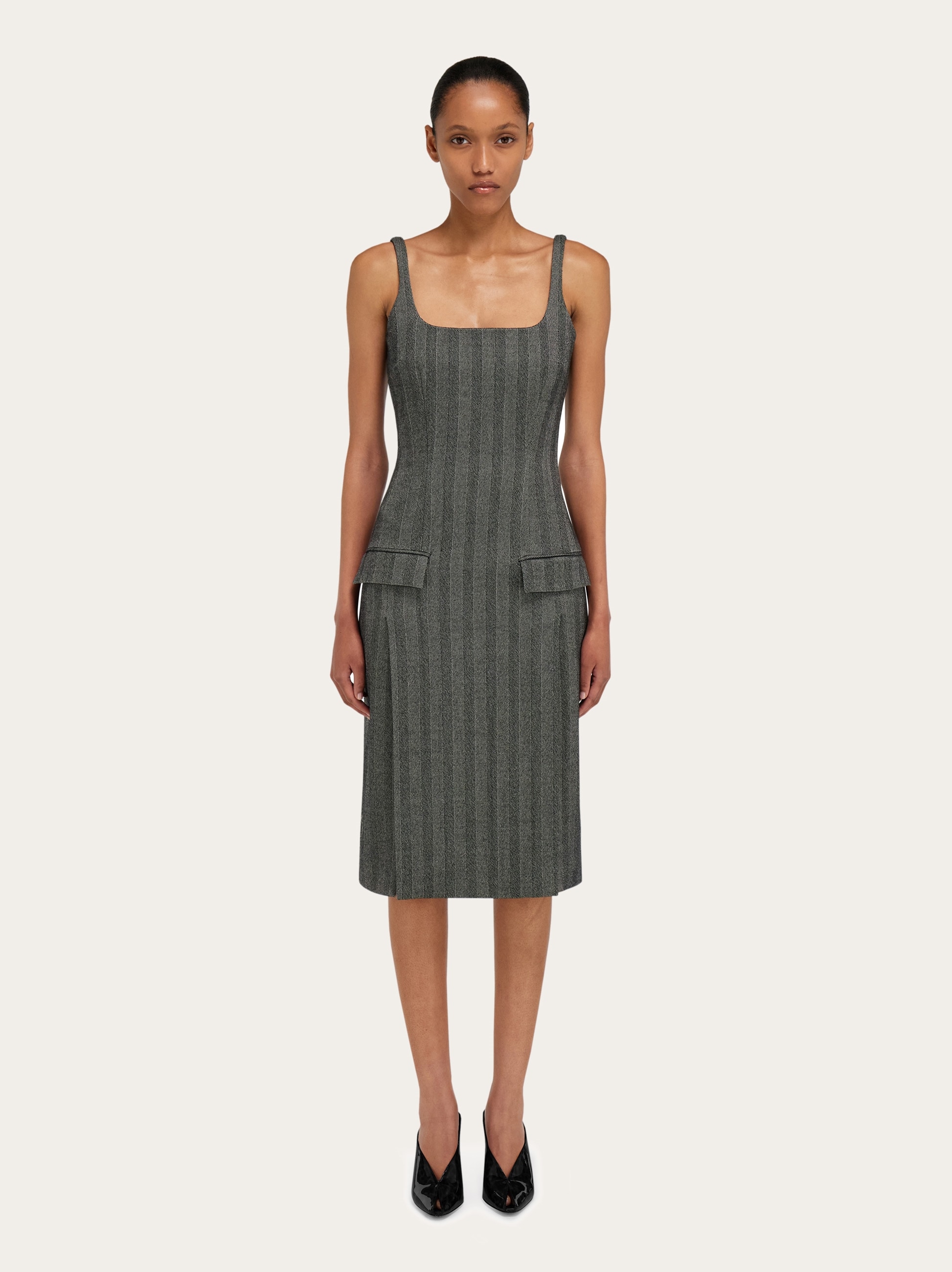 【送料&関税込】Ferragamo Sleeveless Dress Sculptural stretch viscose dress - Women | Ferragamo